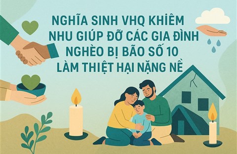 Nghĩa Sinh VHQ khiêm nhu giúp đỡ các gia đình nghèo bị Bão số 10 làm thiệt hại nặng nề