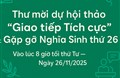 Thư mời dự hội thảo “Giao tiếp Tích cực” & Gặp gỡ Nghĩa Sinh thứ 26 Vào lúc 8 giờ tối thứ Tư — Ngày 26/11/2025