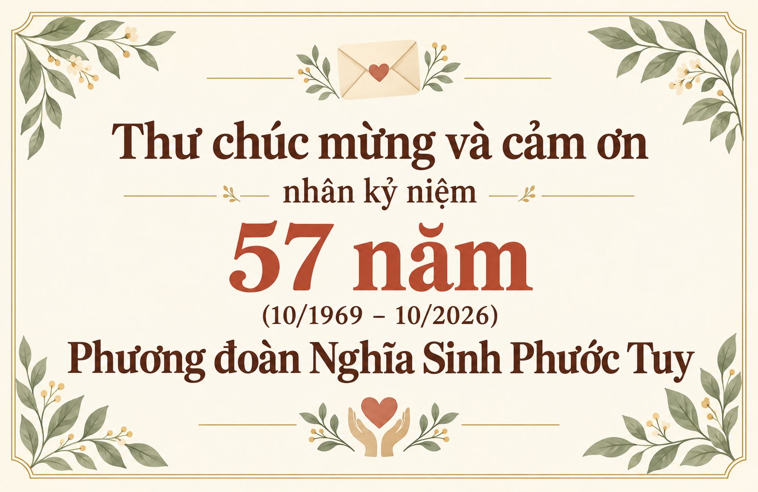 Thư chúc mừng và cảm ơn nhân kỷ niệm 57 năm Phương đoàn Nghĩa Sinh Phước Tuy - 1