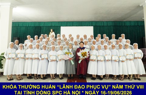 KHÓA THƯỜNG HUẤN LÃNH ĐẠO PHỤC VỤ NĂM THỨ VIII DO HUYNH TRƯỞNG NGHĨA SINH ĐẢM TRÁCH TẠI TỈNH DÒNG SPC HÀ NỘI NGÀY 16-19/06/2026